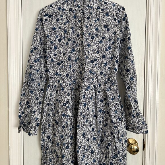 J.Crew Factory Blue Floral Dress - Picture 4 of 8